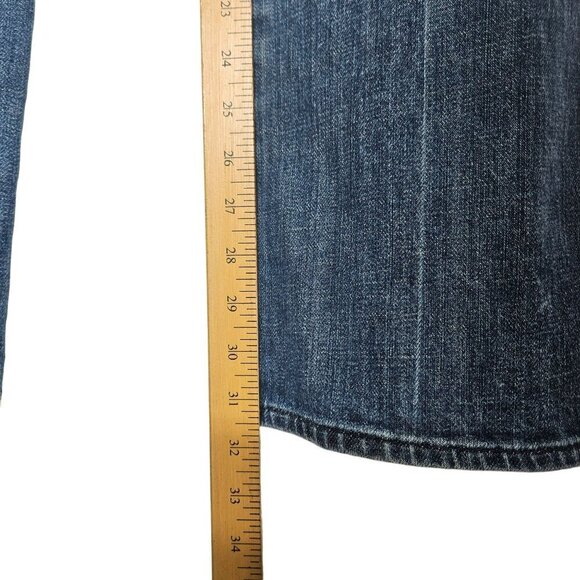 7 For All Mankind Womens Denim Blue A Pocket Flare Jeans Soft Stretch Size 29 - Picture 12 of 13